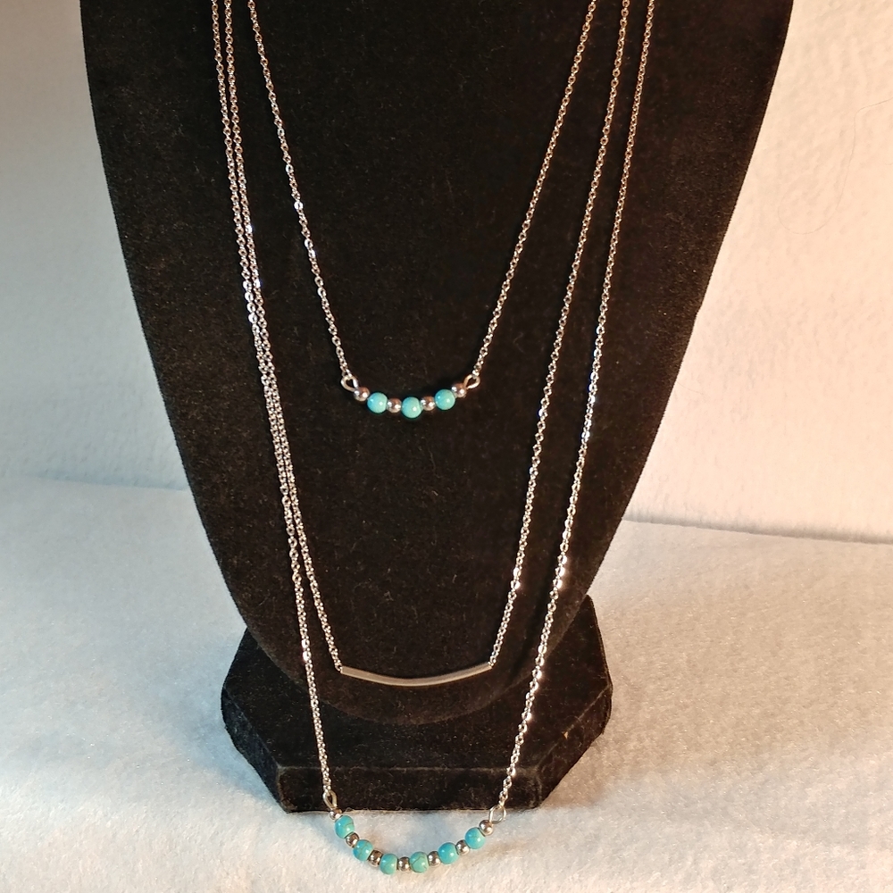 3 dainty necklace's, genuine Turquoise.